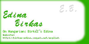 edina birkas business card
